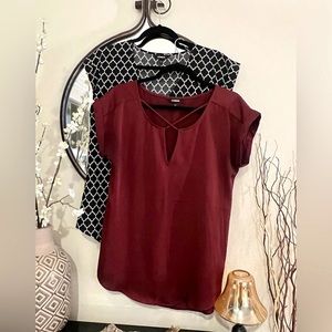 Express Set of 2 Grammarcy Top - Cross Front & Zip Front Size M